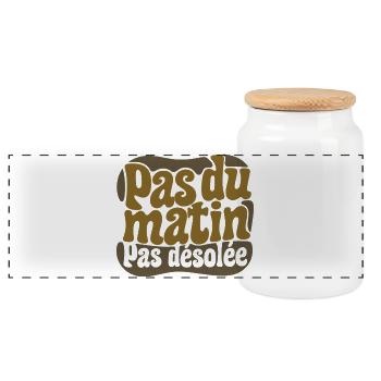 PAS DU MATIN #1 fem - let's talk - Boîte à biscuits avec couvercle en bois - blanc - Devant