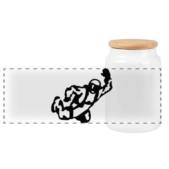 Skydive - Panoramic Cookie Jar with Wooden Lid - white - Front