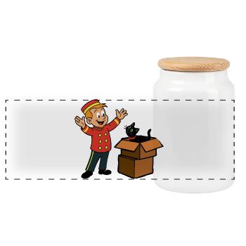 Cartons Franky & Meeko - Boîte à biscuits avec couvercle en bois - blanc - Devant