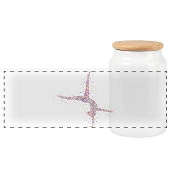 Gymnastics Heartbeat Gymnastics Handstand Acrobatics - Panoramic Cookie Jar with Wooden Lid - white - Front