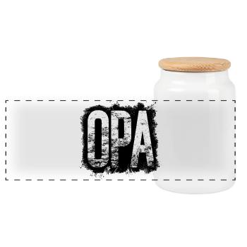 OPA Großvater Geschenkidee - Panorama Keksdose mit Holzdeckel - Weiß - Vorne