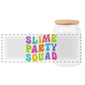 Schleimig Schleim Slime - Panorama Keksdose mit Holzdeckel - Weiß - Vorne