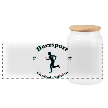 Hertz Sport - Boîte à biscuits avec couvercle en bois - blanc - Devant