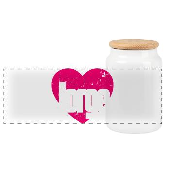 I Love Jorge Pinkes Herz Ich liebe Jorge - Panorama Keksdose mit Holzdeckel - Weiß - Vorne