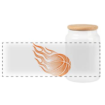 Basketball Basketball Player Gift Idea Baller Bball - Panoramic Cookie Jar with Wooden Lid - white - Front