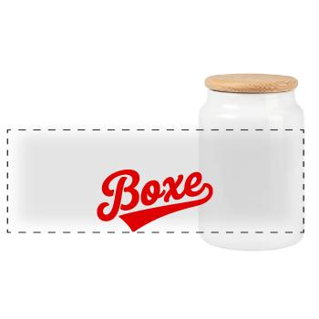 I can't I boxing humor sport combat - Panoramic Cookie Jar with Wooden Lid - white - Front