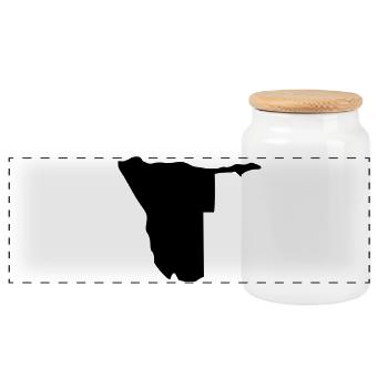 Nambia Silhouette - Panoramic Cookie Jar with Wooden Lid - white - Front