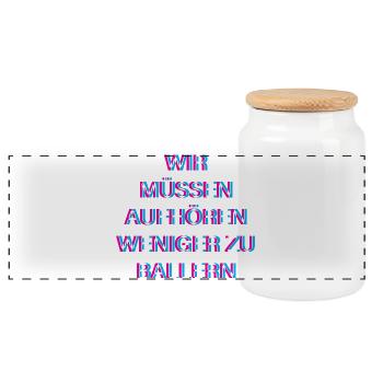 Hardtekk Tekk - Panoramic Cookie Jar with Wooden Lid - white - Front
