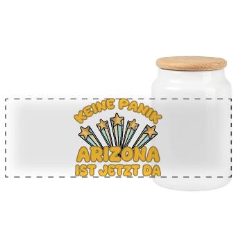 First name Arizona - Panoramic Cookie Jar with Wooden Lid - white - Front