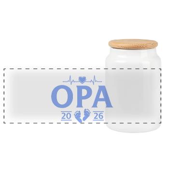 Befördert zum Opa 2026 Großvater - Panorama Keksdose mit Holzdeckel - Weiß - Vorne