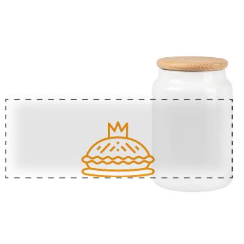 Humor galette des rois - Panoramic Cookie Jar with Wooden Lid - white - Front
