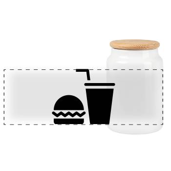 Restauration rapide, burgers, food trucks - Boîte à biscuits avec couvercle en bois - blanc - Devant