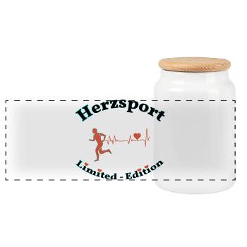 Sports cardiaques - Boîte à biscuits avec couvercle en bois - blanc - Devant