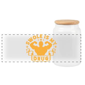 Motivation fitness Bodybuilder Swole est ma drogue - Boîte à biscuits avec couvercle en bois - blanc - Devant