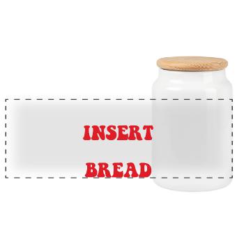 Insert Cheesy Bread Pizza Lover Italian Humor - Panoramic Cookie Jar with Wooden Lid - white - Front