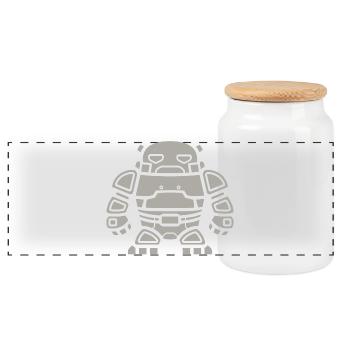 golem - Boîte à biscuits avec couvercle en bois - blanc - Devant