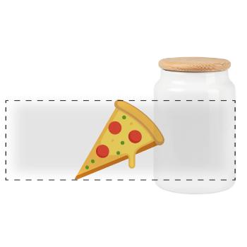 pizza slice - Panoramic Cookie Jar with Wooden Lid - white - Front