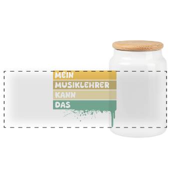 Profession : Professeur de musique - Boîte à biscuits avec couvercle en bois - blanc - Devant