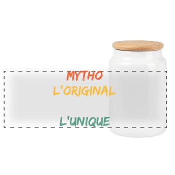 Mytho Original The True Unique - Panoramic Cookie Jar with Wooden Lid - white - Front