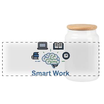 Intelligence du travail intelligent - Boîte à biscuits avec couvercle en bois - blanc - Devant