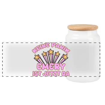 Nom de femme Emery - Boîte à biscuits avec couvercle en bois - blanc - Devant