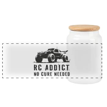 RC Addict Monster Truck - Panorama Keksdose mit Holzdeckel - Weiß - Vorne