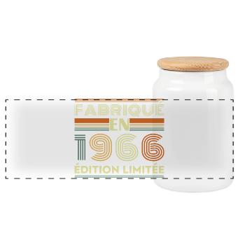 1966 Vintage Retro Geburtstagsgeschenk - Panorama Keksdose mit Holzdeckel - Weiß - Vorne