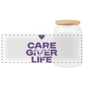 Nurse, geriatric care - Panoramic Cookie Jar with Wooden Lid - white - Front