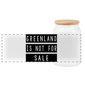 Greenland Is Not For Sale T-shirt - Panorama Keksdose mit Holzdeckel - Weiß - Vorne