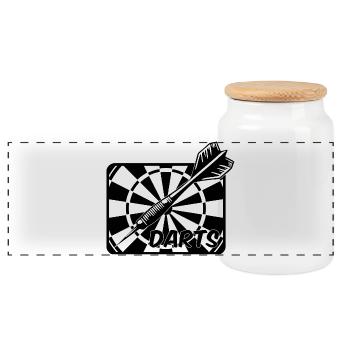 Darts,Darts,DARTS - Panoramic Cookie Jar with Wooden Lid - white - Front