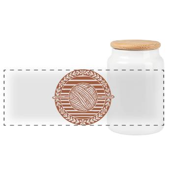 Amateurs de fils à crochet drôles drôles - Boîte à biscuits avec couvercle en bois - blanc - Devant
