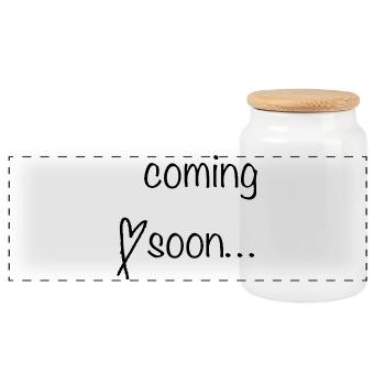 À venir Lettering - Boîte à biscuits avec couvercle en bois - blanc - Devant