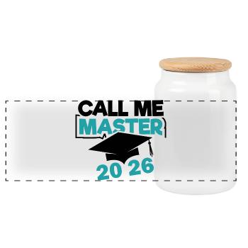 Master 2026 Diplôme - Boîte à biscuits avec couvercle en bois - blanc - Devant