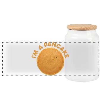 I'm a Pancake Costume Breakfast Halloween - Panoramic Cookie Jar with Wooden Lid - white - Front
