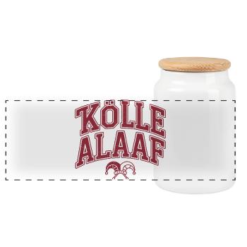 Kölle Alaaf - Boîte à biscuits avec couvercle en bois - blanc - Devant