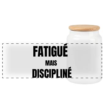 Tired but disciplined – work mindset - Panoramic Cookie Jar with Wooden Lid - white - Front