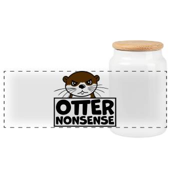 N’importe quoi de loutre, jeu de mots drôle, expression d’amour de la loutre - Boîte à biscuits avec couvercle en bois - blanc - Devant