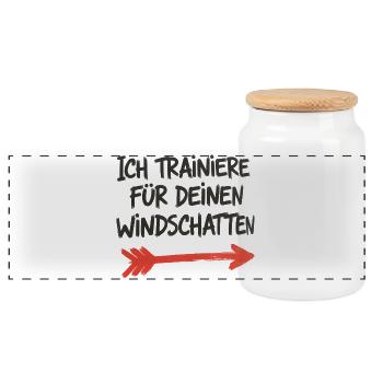 Bicycle Road Bike Cyclist Bike Sport Mountain Bike - Panoramic Cookie Jar with Wooden Lid - white - Front