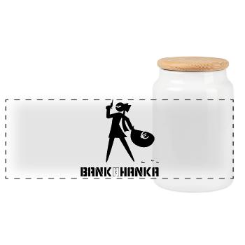 BANK A HANKA - black -  - Panorama Keksdose mit Holzdeckel - Weiß - Vorne