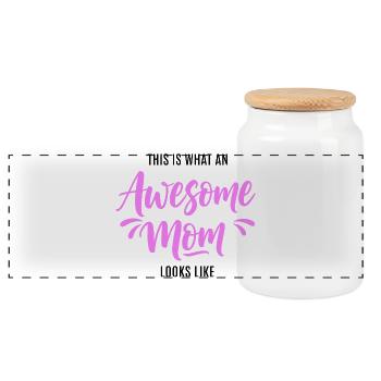 So Sieht Eine Tolle Mutter Aus Mama Geschenk - Panorama Keksdose mit Holzdeckel - Weiß - Vorne