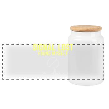 Signal perdu – Trouvé - Boîte à biscuits avec couvercle en bois - blanc - Devant