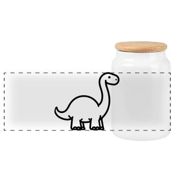 Brontosaure - Boîte à biscuits avec couvercle en bois - blanc - Devant