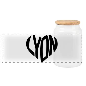 Lyon Heart - Panoramic Cookie Jar with Wooden Lid - white - Front