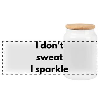 I don't sweat, I sparkle - Boîte à biscuits avec couvercle en bois - blanc - Devant
