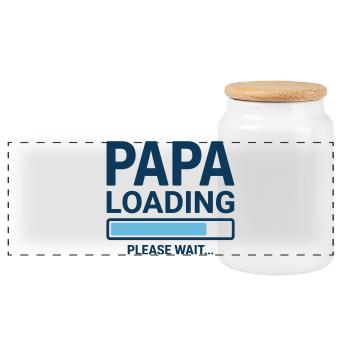 Papa loading please wait - Bientôt papa ? - Boîte à biscuits avec couvercle en bois - blanc - Devant