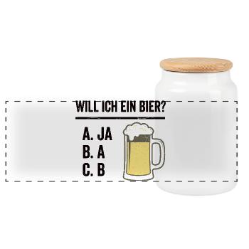 Beer Saying Shirt for Men with Humor - Panoramic Cookie Jar with Wooden Lid - white - Front