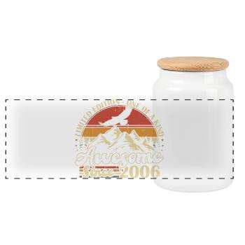 2006 Jahrgang Vintage Geburtstag Geschenk Retro  - Panorama Keksdose mit Holzdeckel - Weiß - Vorne