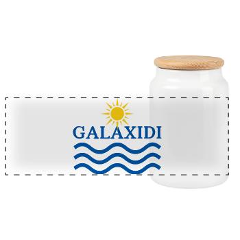 Soleil et Vagues de Galaxidi - Boîte à biscuits avec couvercle en bois - blanc - Devant