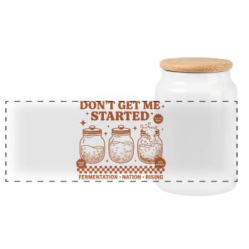 Levain ne me lance pas Pain Baking Levée - Boîte à biscuits avec couvercle en bois - blanc - Devant