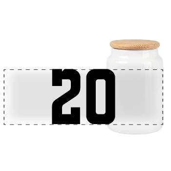 20 - Boîte à biscuits avec couvercle en bois - blanc - Devant